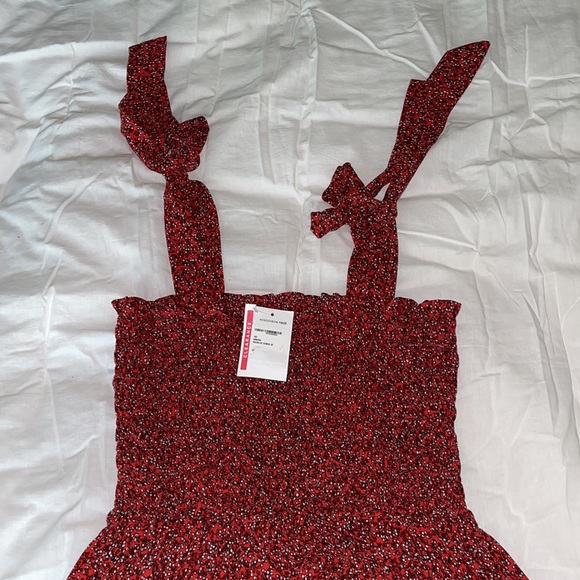 NWT Max Studio Red Floor Length Tie Strap Dress - Picture 3 of 4